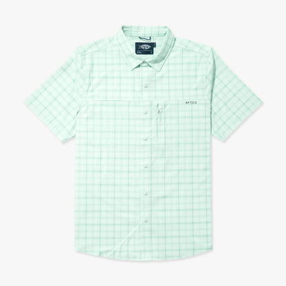 Blue Shadow Seabreeze Short Sleeve Button Down Shirt / AFTCO Top Pick