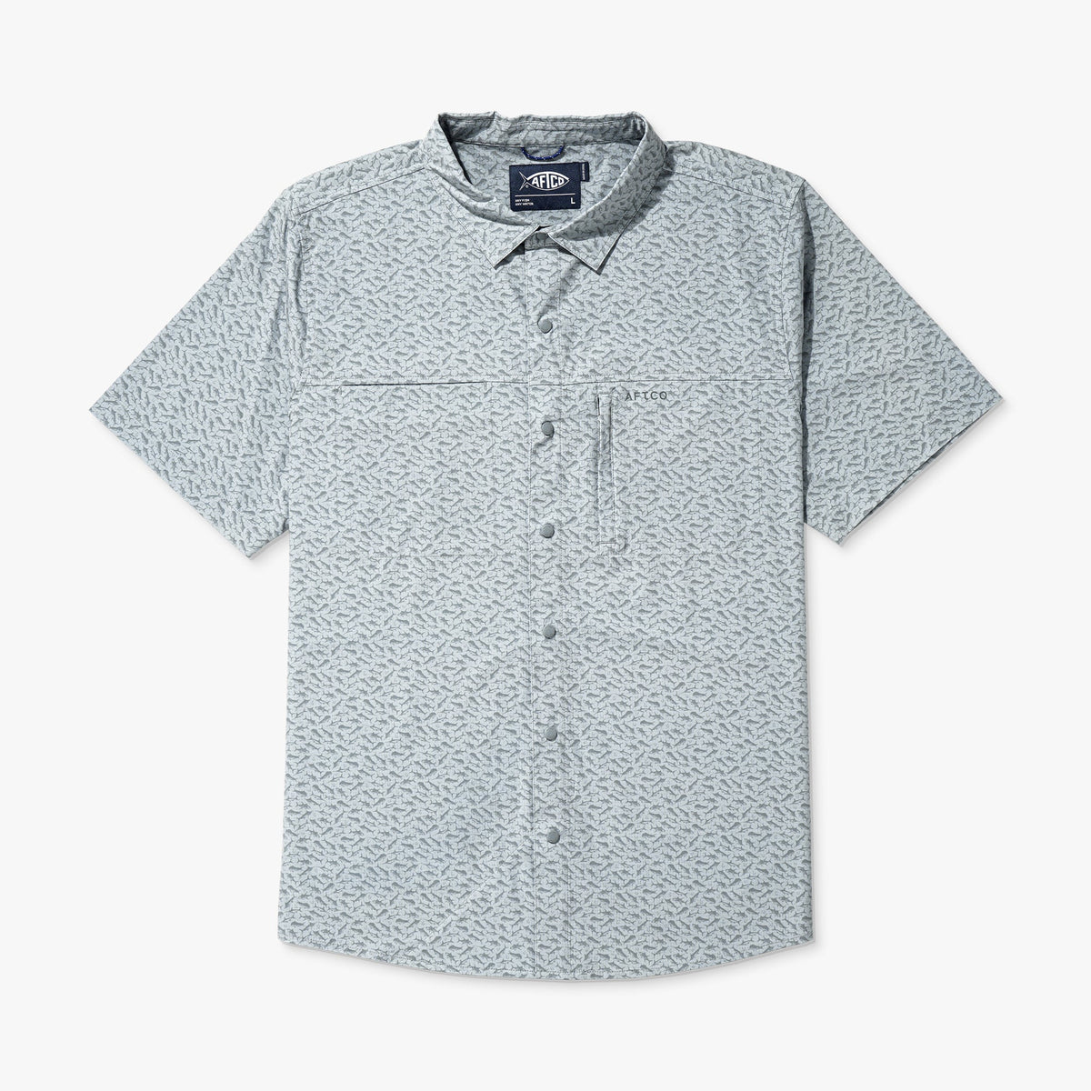 Blue Shadow Seabreeze Short Sleeve Button Down Shirt / AFTCO Top Pick
