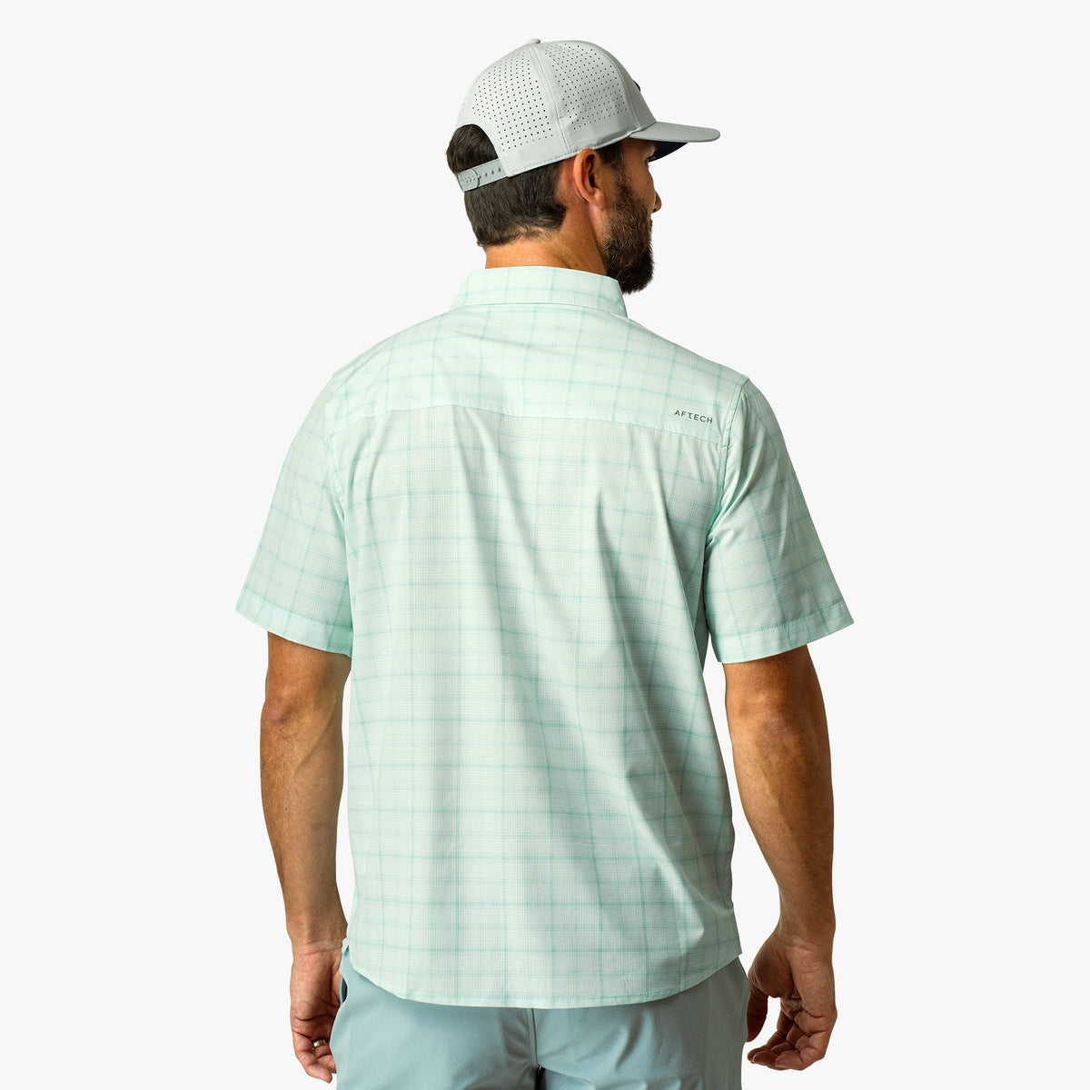 Blue Shadow Seabreeze Short Sleeve Button Down Shirt / AFTCO Top Pick