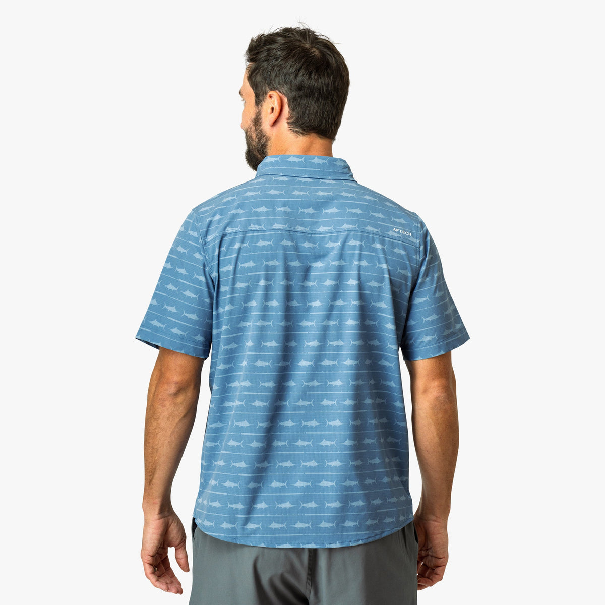 Blue Shadow Seabreeze Short Sleeve Button Down Shirt / AFTCO Top Pick