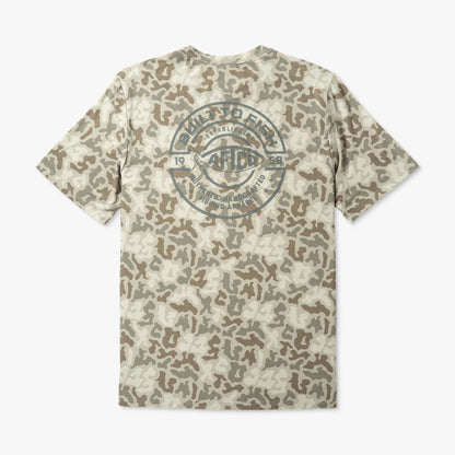 Sand Grouper Camo Ocean Bound Printed Short Sleeve Fishing Shirts / AFTCO Hot Sale