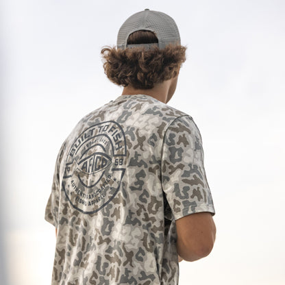 Sand Grouper Camo Ocean Bound Printed Short Sleeve Fishing Shirts / AFTCO Hot Sale