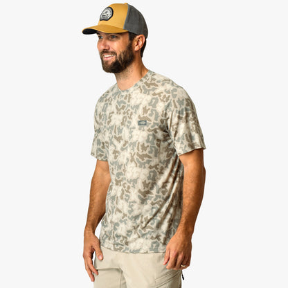 Sand Grouper Camo Ocean Bound Printed Short Sleeve Fishing Shirts / AFTCO Hot Sale