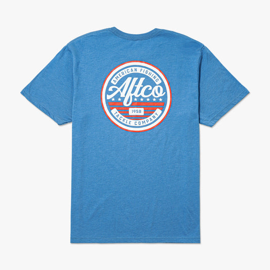 Azure Heather United Short Sleeve Men's Fishing T-Shirt / AFTCO Special Offer