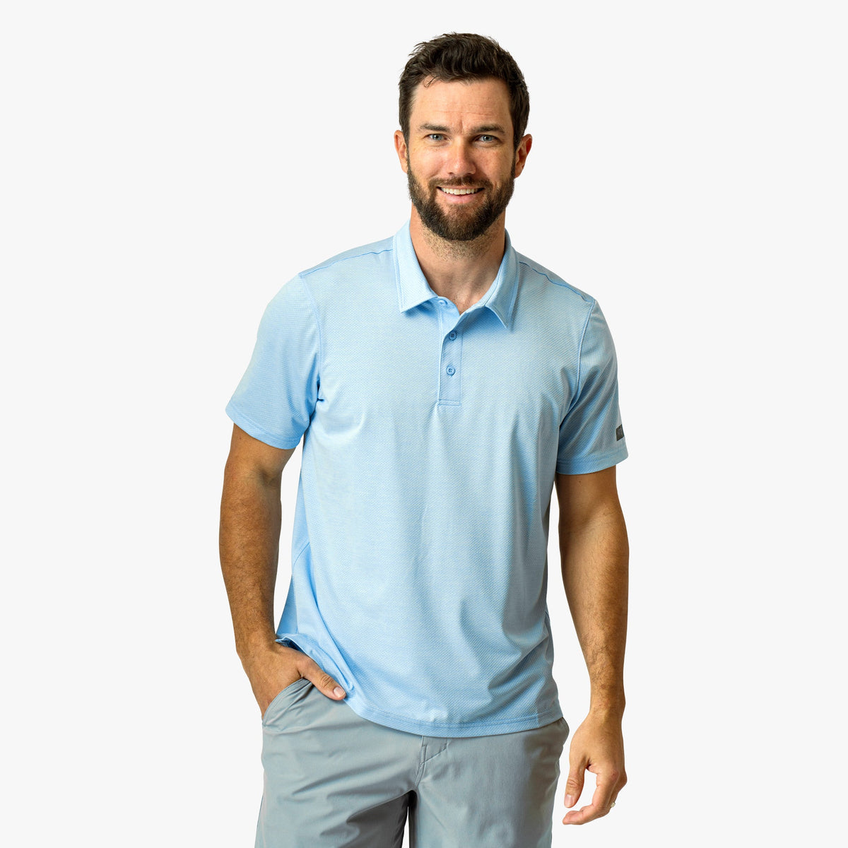 Airy Blue Heather Adapt Performance Polo Shirt / AFTCO Special Offer