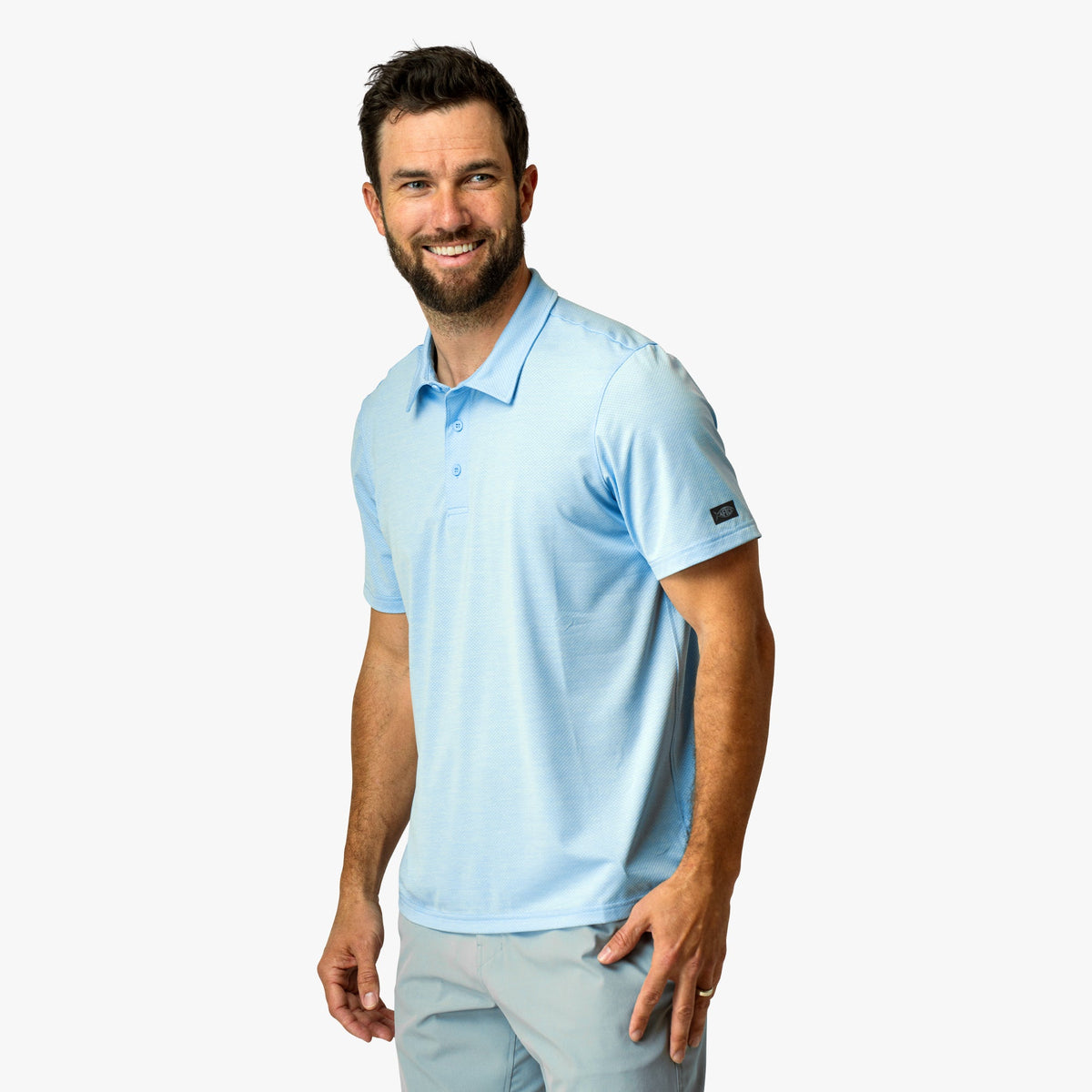 Airy Blue Heather Adapt Performance Polo Shirt / AFTCO Special Offer