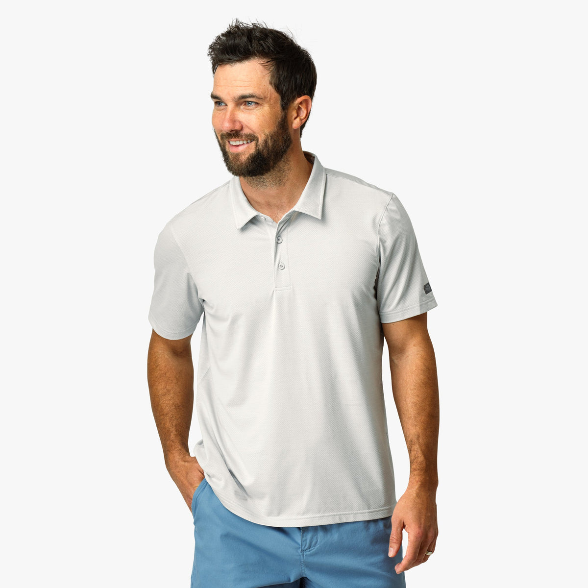 Airy Blue Heather Adapt Performance Polo Shirt / AFTCO Special Offer