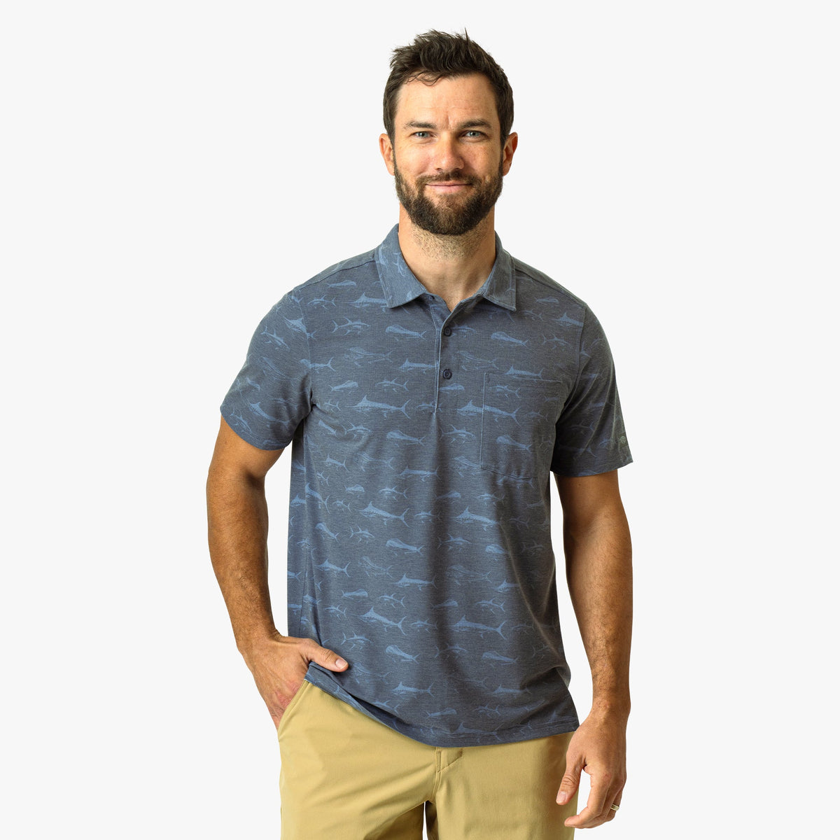 Ink Qualifier Printed Performance Polo Shirt / AFTCO Everyday