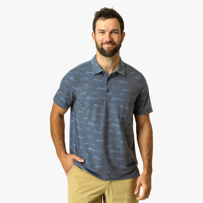Ink Qualifier Printed Performance Polo Shirt / AFTCO Everyday