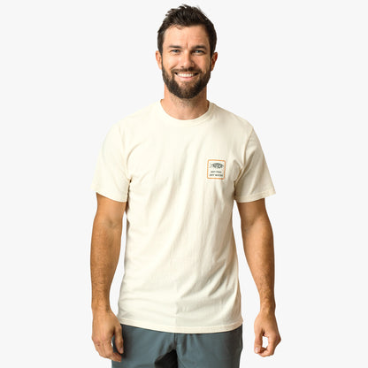 Cream Yesterday Short Sleeve Men's Fishing T-Shirt / AFTCO Classic
