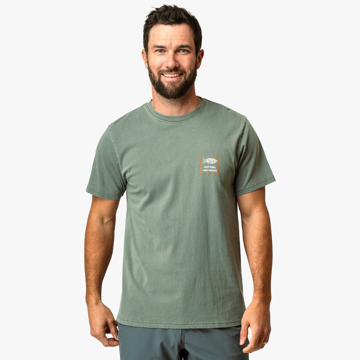 Cream Yesterday Short Sleeve Men's Fishing T-Shirt / AFTCO Classic