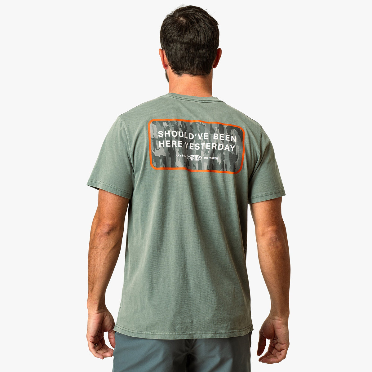 Cream Yesterday Short Sleeve Men's Fishing T-Shirt / AFTCO Classic