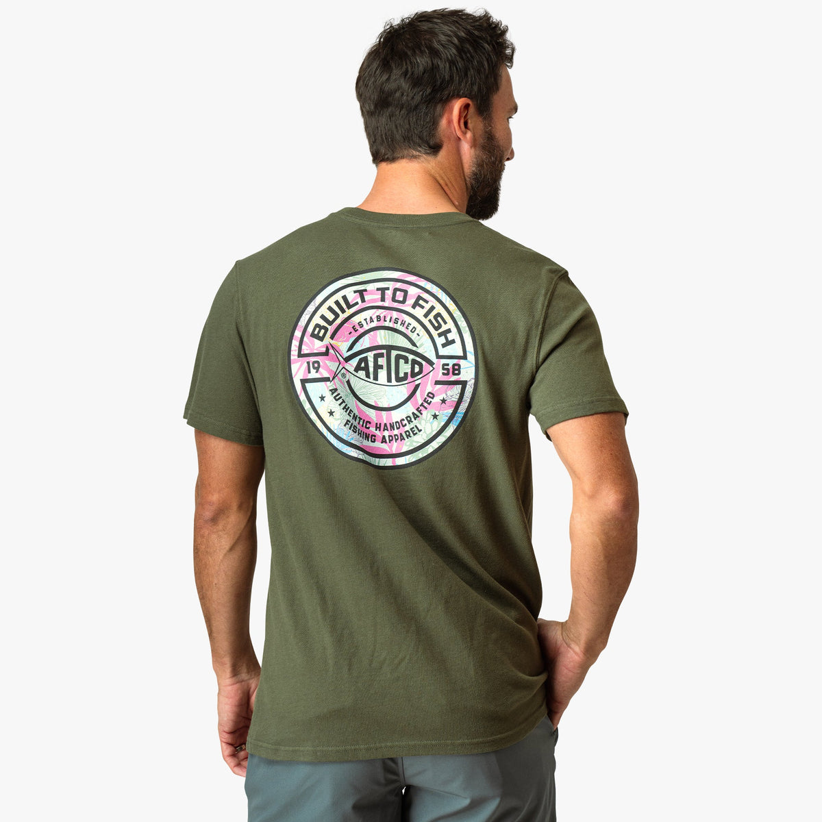 Clearwater Tropics Short Sleeve Men's Fishing T-Shirt / AFTCO Everyday