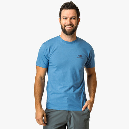 Azure Heather Grass Flat Short Sleeve Men's Fishing T-Shirt / AFTCO Signature