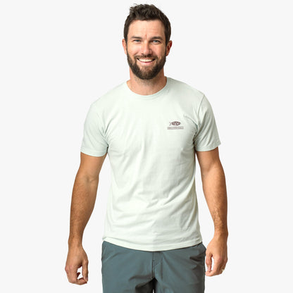 Azure Heather Grass Flat Short Sleeve Men's Fishing T-Shirt / AFTCO Signature