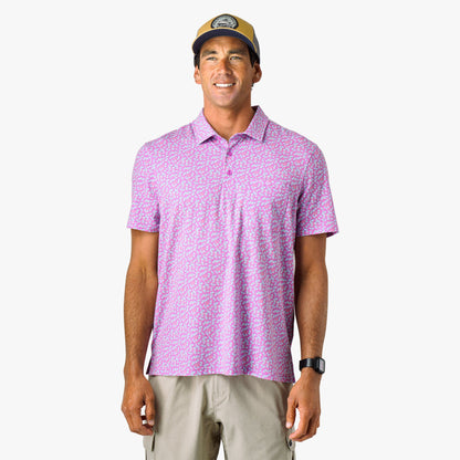 Quiet Tide Print Qualifier Printed Performance Polo Shirt / AFTCO Value