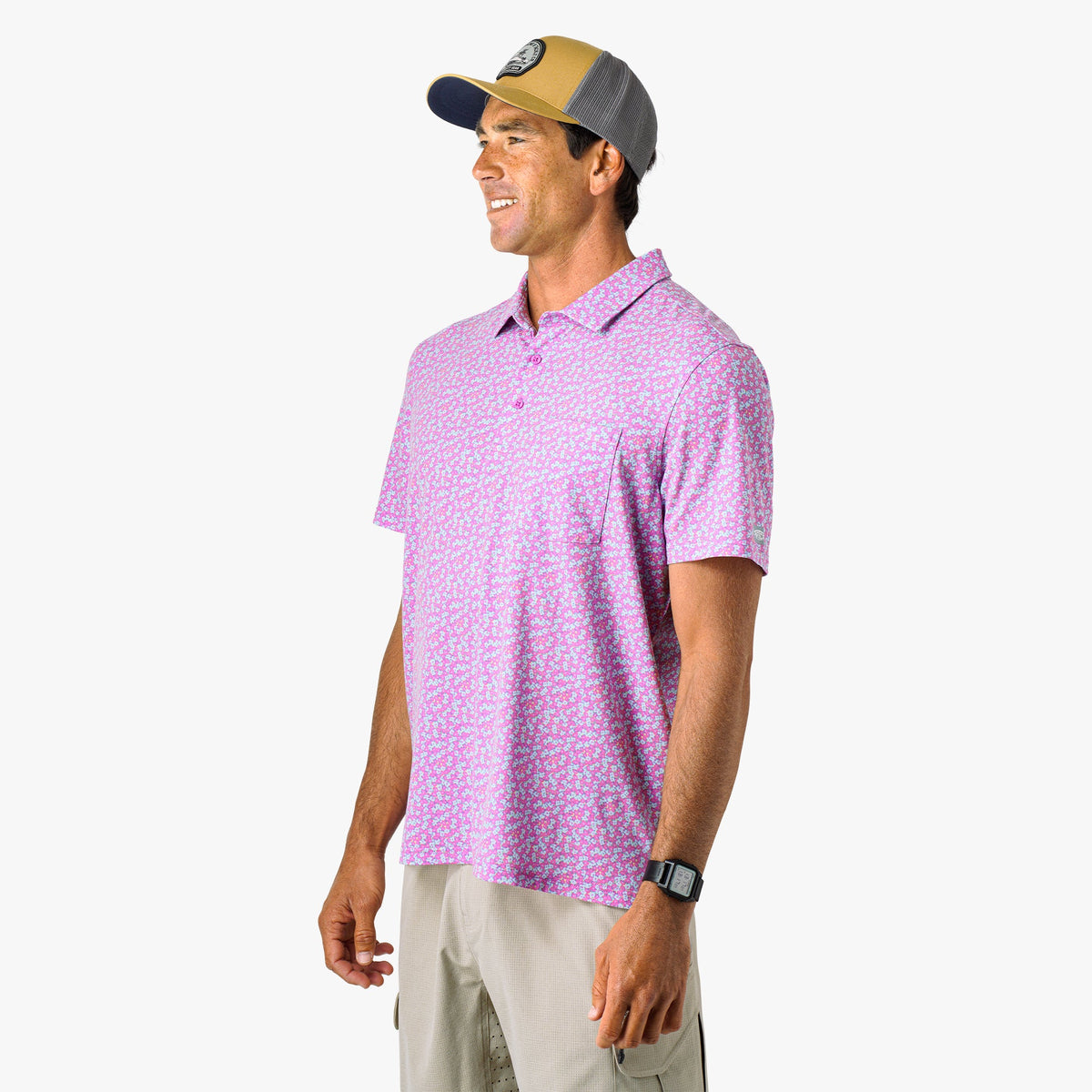Quiet Tide Print Qualifier Printed Performance Polo Shirt / AFTCO Value