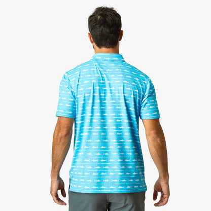 Quiet Tide Boatbar Printed Performance Polo Shirt / AFTCO Exclusive