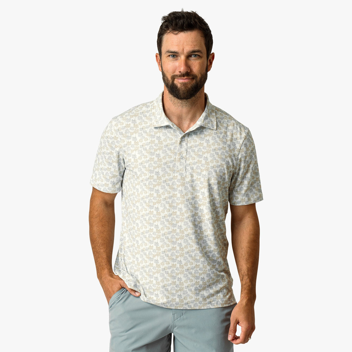 Aqa Glass Boatbar Printed Performance Polo Shirt / AFTCO Exclusive