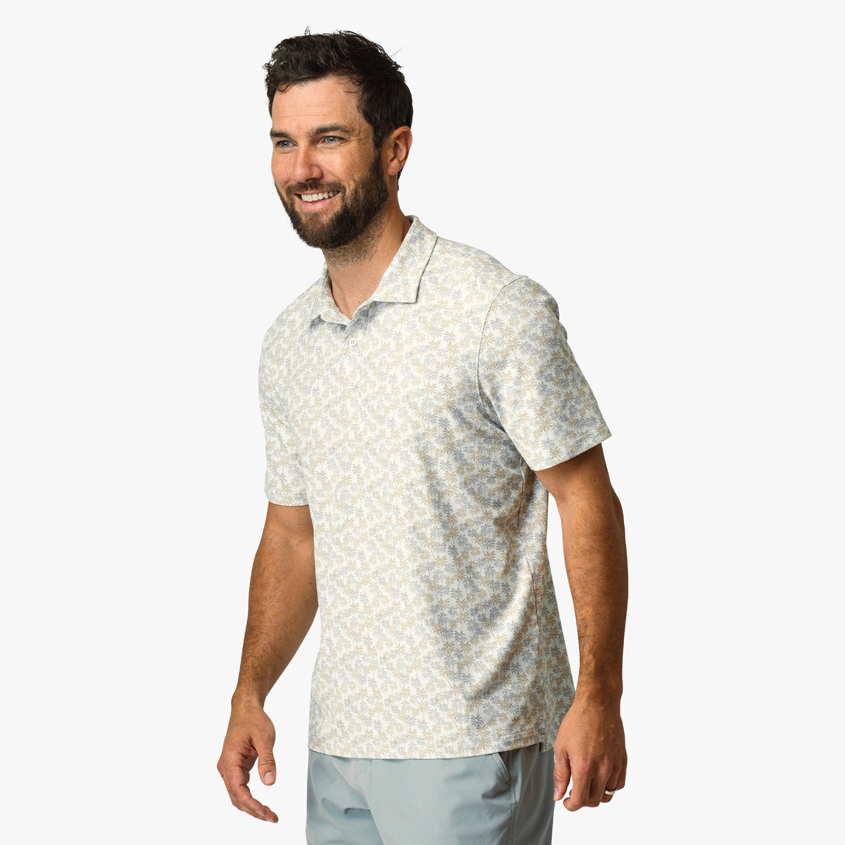 Aqa Glass Boatbar Printed Performance Polo Shirt / AFTCO Exclusive