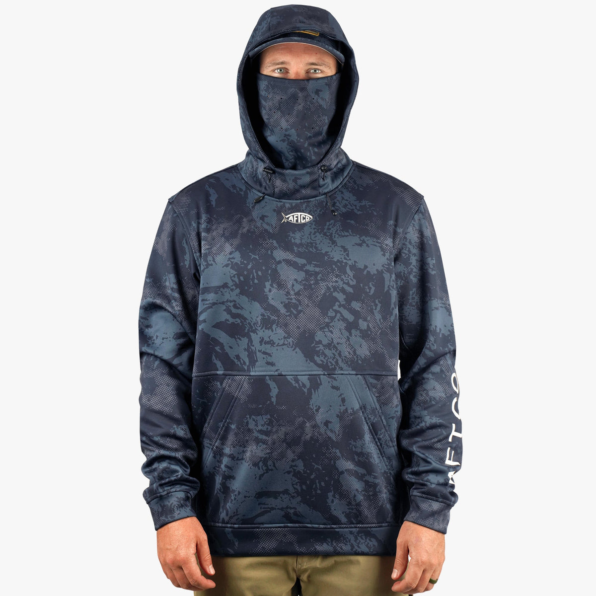 Olive Current Camo Reaper Hoodie: Camo Sweatshirt / AFTCO Signature