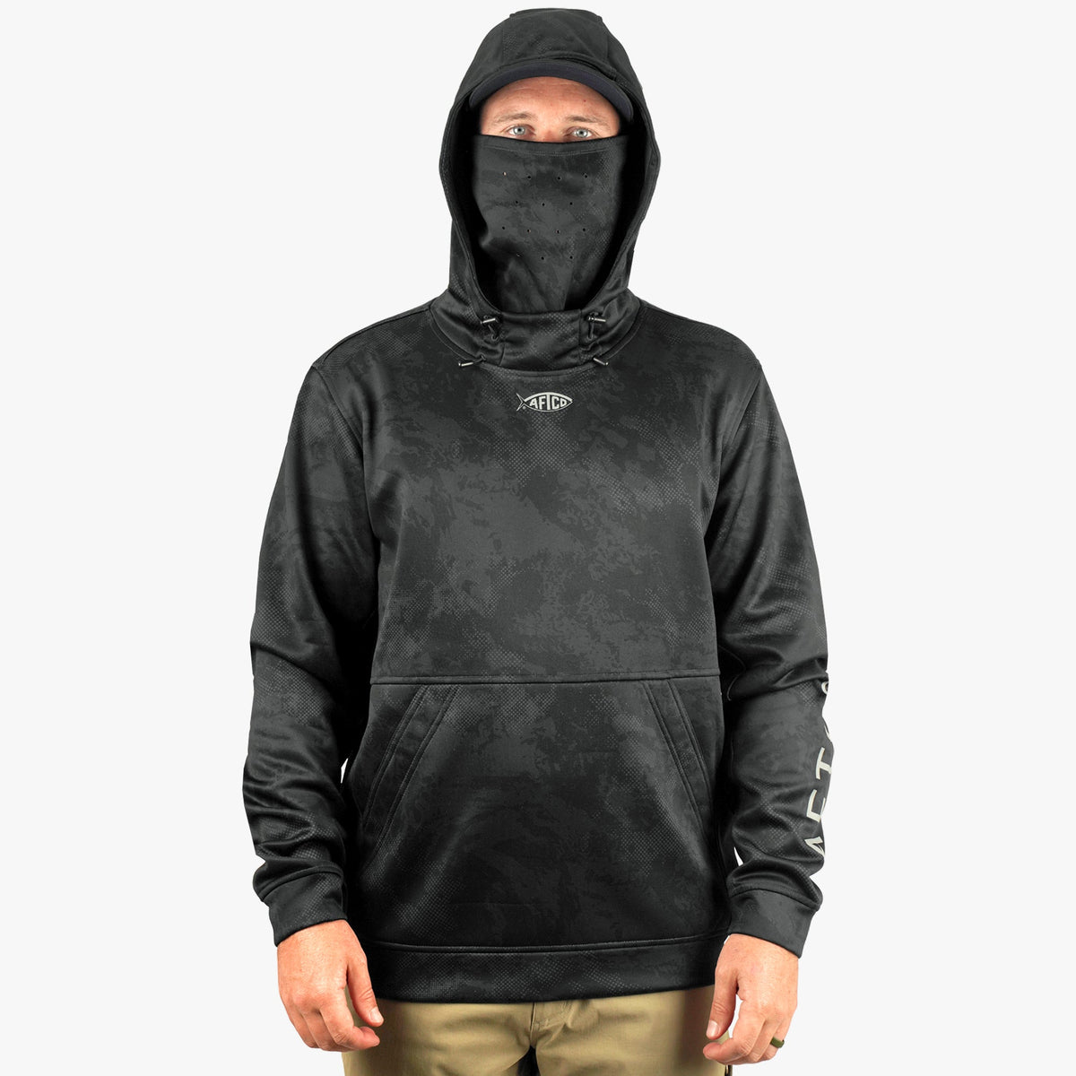 Olive Current Camo Reaper Hoodie: Camo Sweatshirt / AFTCO Signature