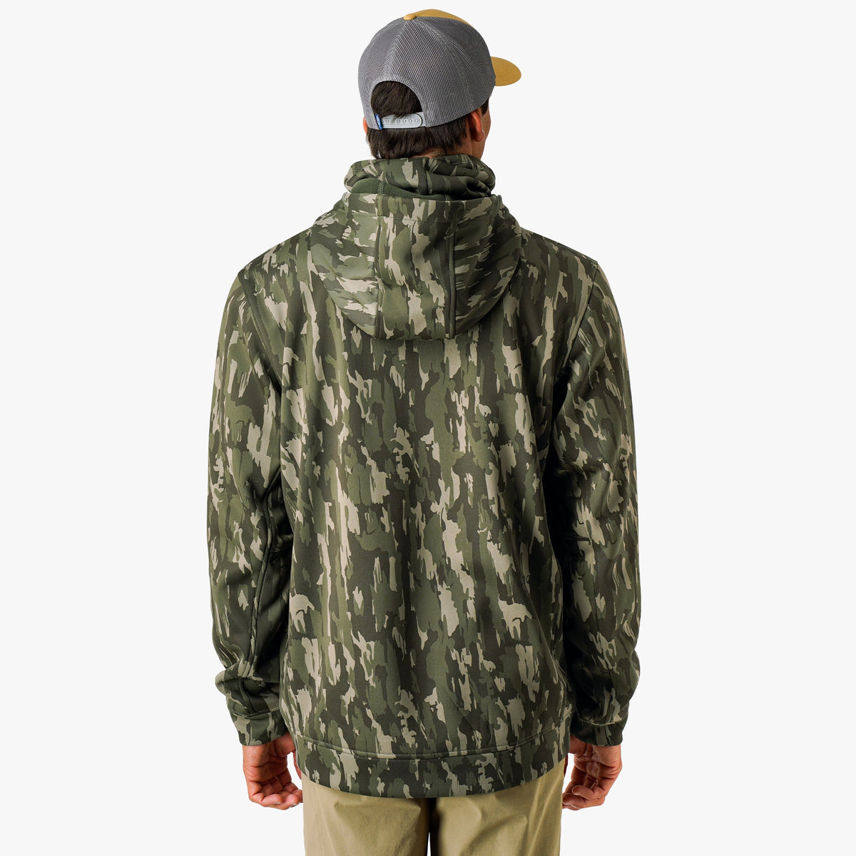 Olive Current Camo Reaper Hoodie: Camo Sweatshirt / AFTCO Signature