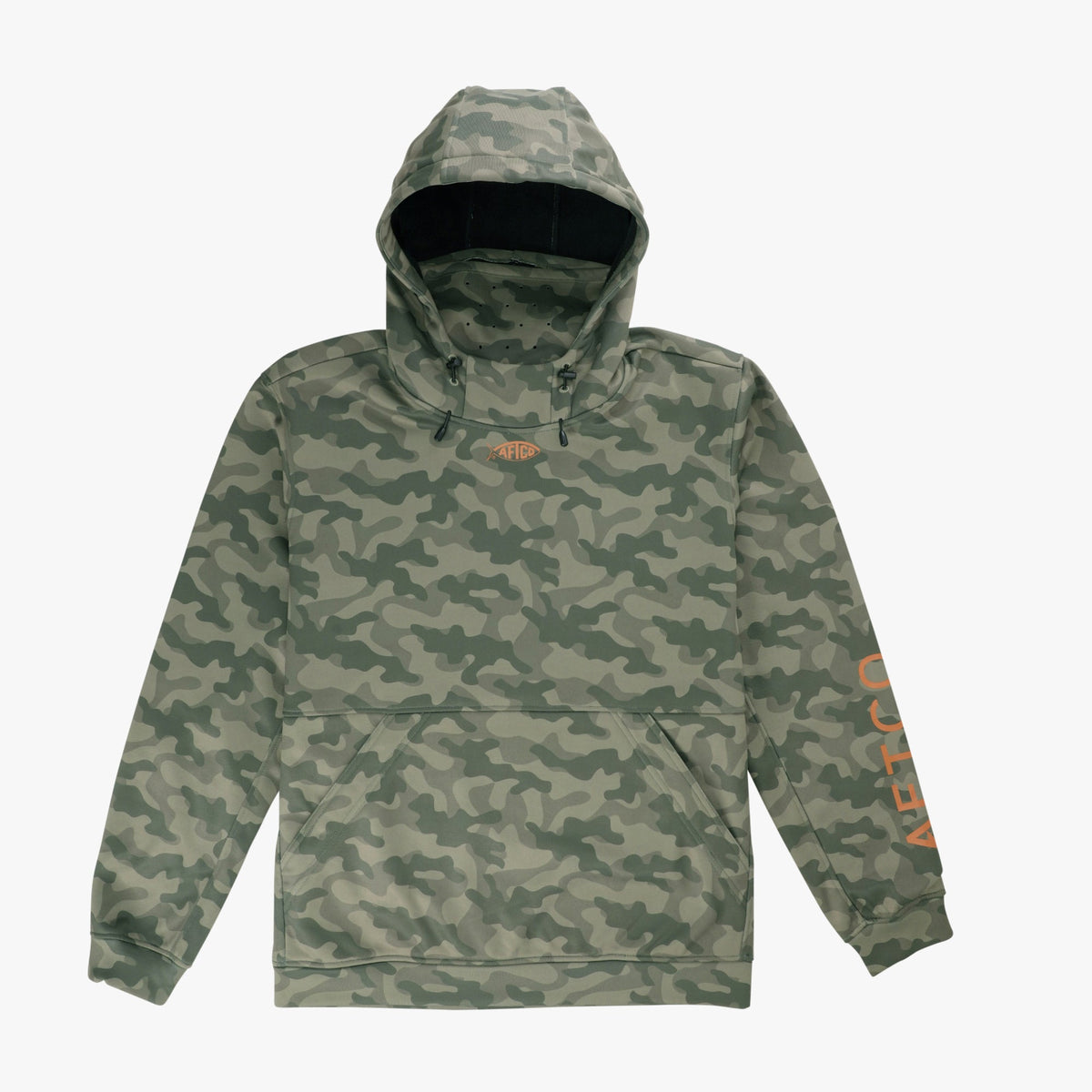 Olive Current Camo Reaper Hoodie: Camo Sweatshirt / AFTCO Signature