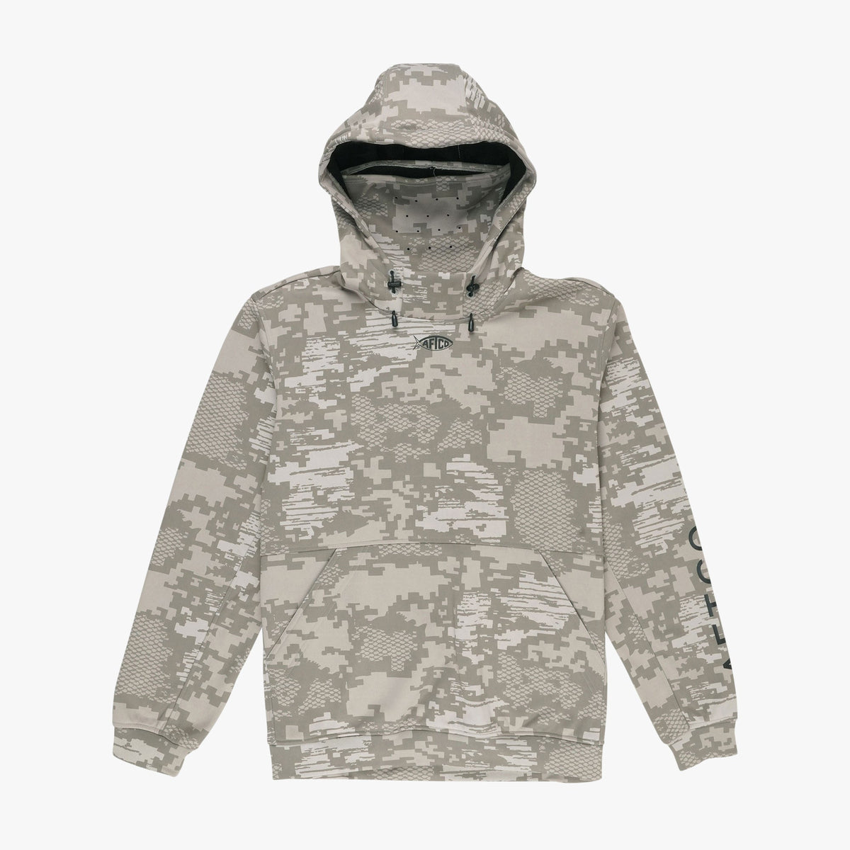 Olive Current Camo Reaper Hoodie: Camo Sweatshirt / AFTCO Signature