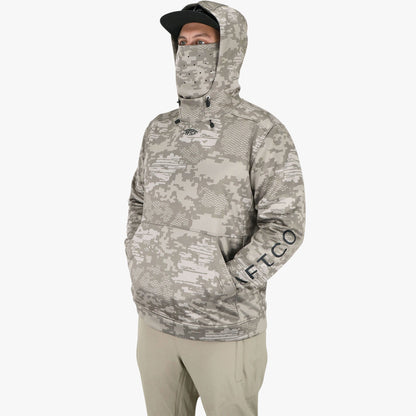 Olive Current Camo Reaper Hoodie: Camo Sweatshirt / AFTCO Signature