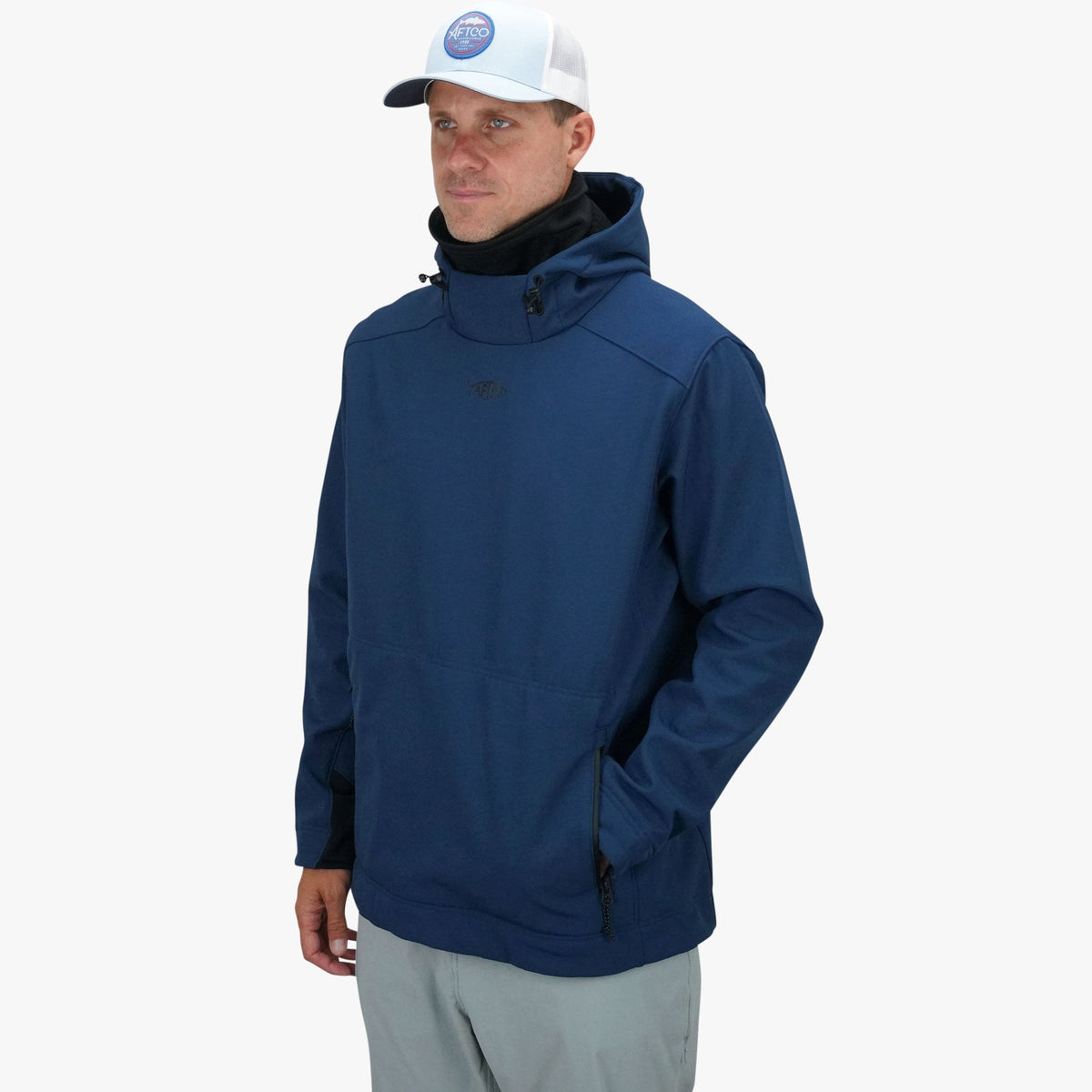 Charcoal Reaper Windproof Pullover Hoodie - Stretch Softshell / AFTCO Featured