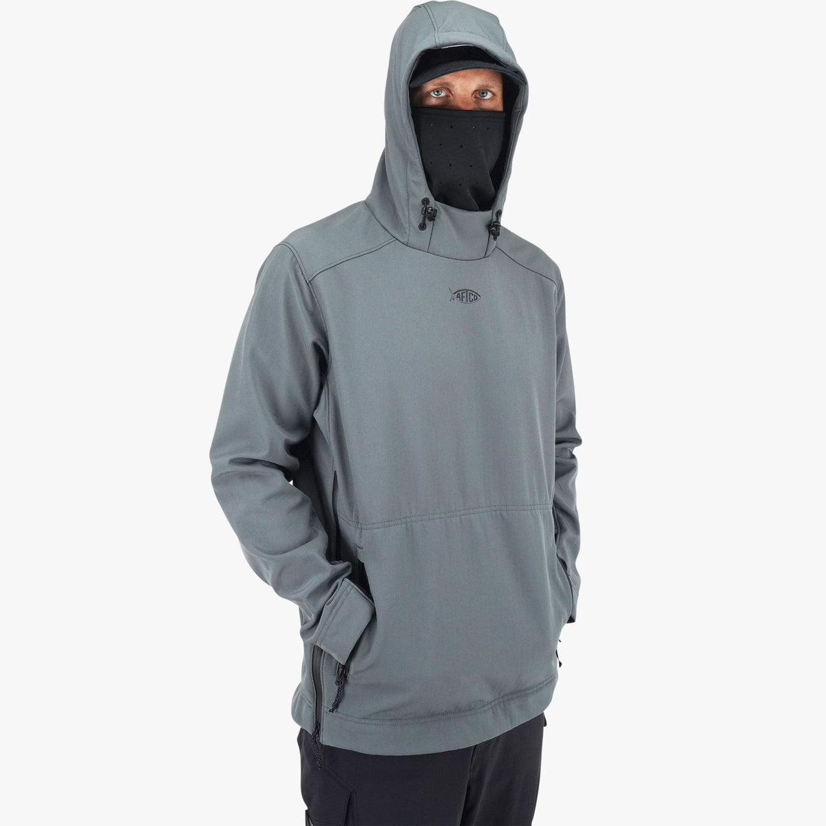 Charcoal Reaper Windproof Pullover Hoodie - Stretch Softshell / AFTCO Featured