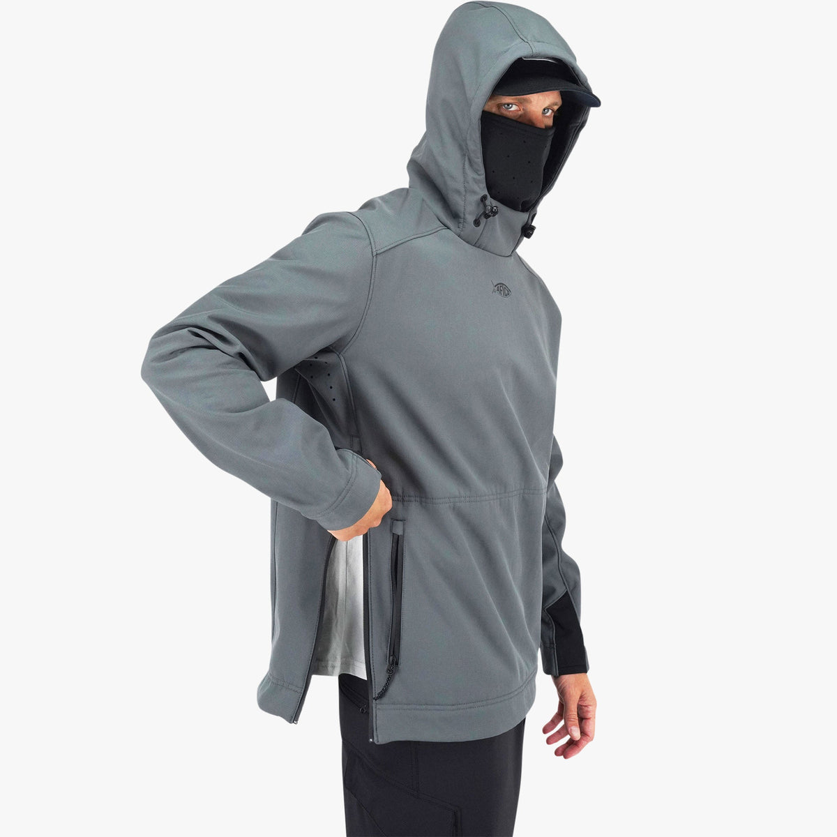 Charcoal Reaper Windproof Pullover Hoodie - Stretch Softshell / AFTCO Featured