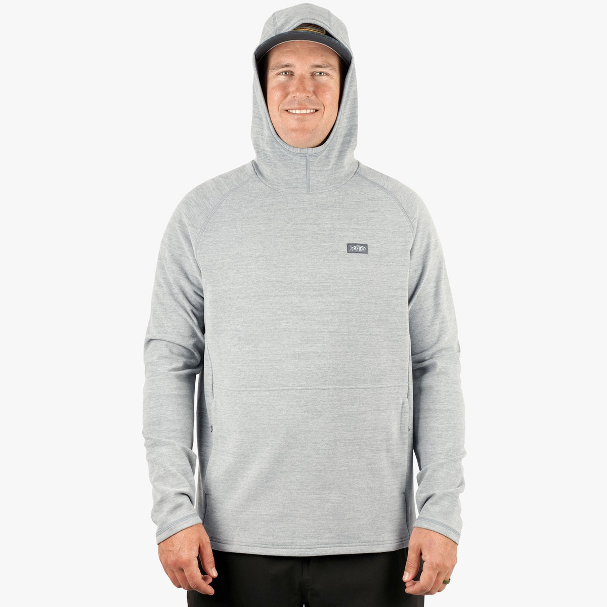 Dark Sea Heather Coastal Layer Pullover Hoodie / AFTCO Trending