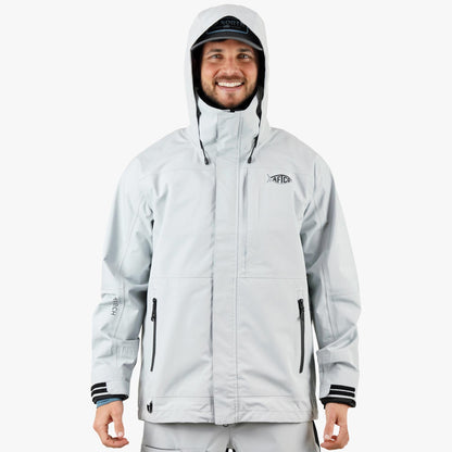 Light Gray Barricade Rain Gear Jacket / AFTCO Best Price