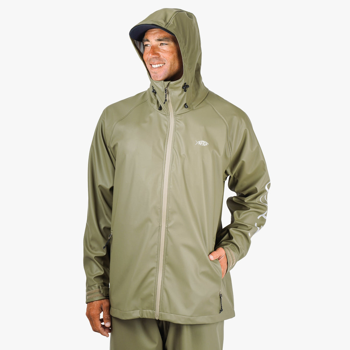 Silver Seafarer Fishing Rain Jacket / AFTCO Classic