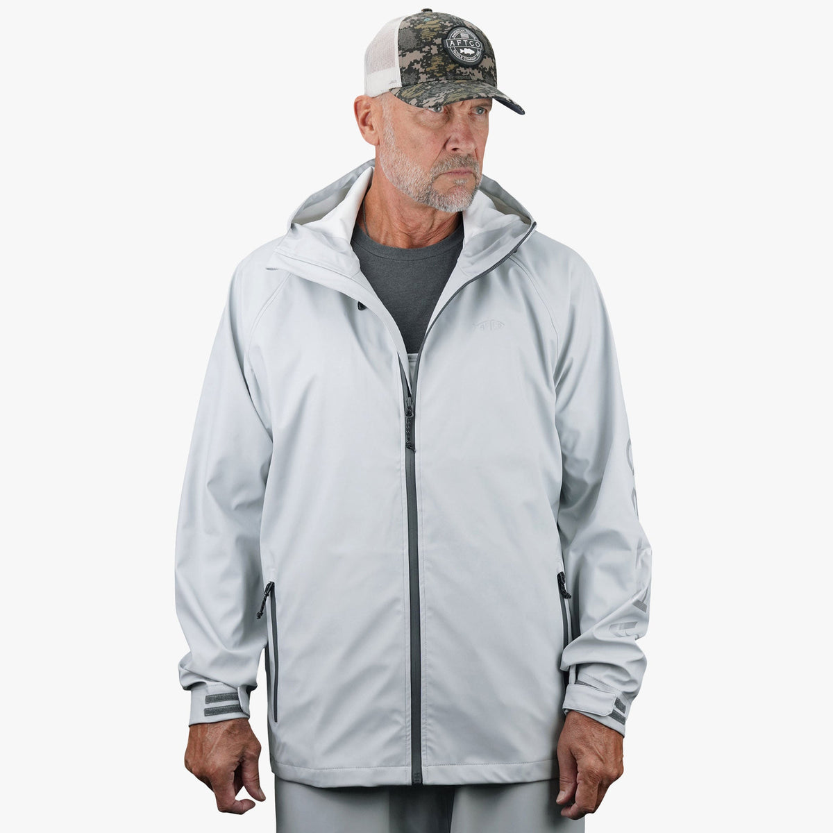 Silver Seafarer Fishing Rain Jacket / AFTCO Classic