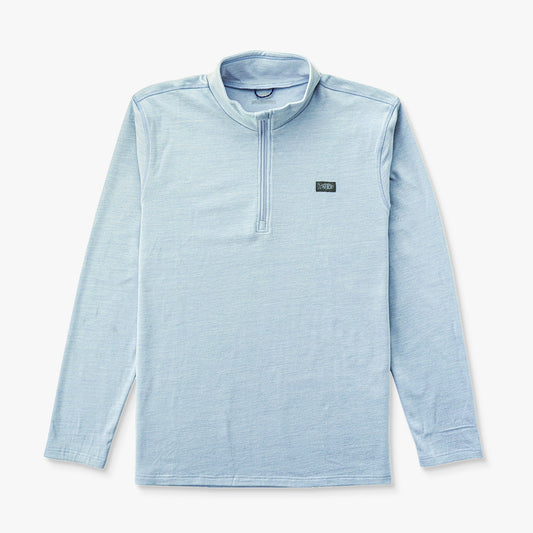 Air Force Blue Heather Coastal Layer 1/4 Zip Fishing Pullover / AFTCO Deals
