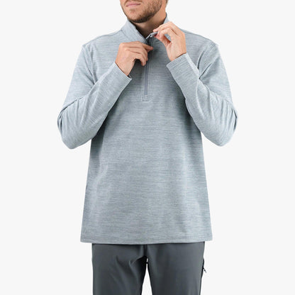 Air Force Blue Heather Coastal Layer 1/4 Zip Fishing Pullover / AFTCO Deals