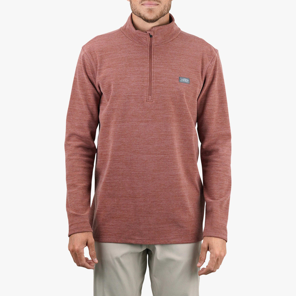 Air Force Blue Heather Coastal Layer 1/4 Zip Fishing Pullover / AFTCO Deals