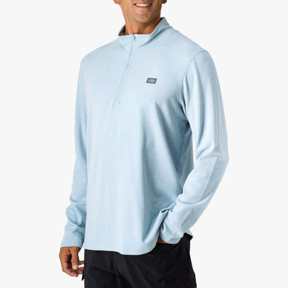 Air Force Blue Heather Coastal Layer 1/4 Zip Fishing Pullover / AFTCO Deals