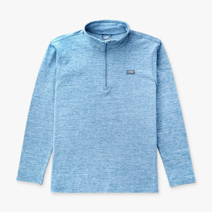 Air Force Blue Heather Coastal Layer 1/4 Zip Fishing Pullover / AFTCO Deals