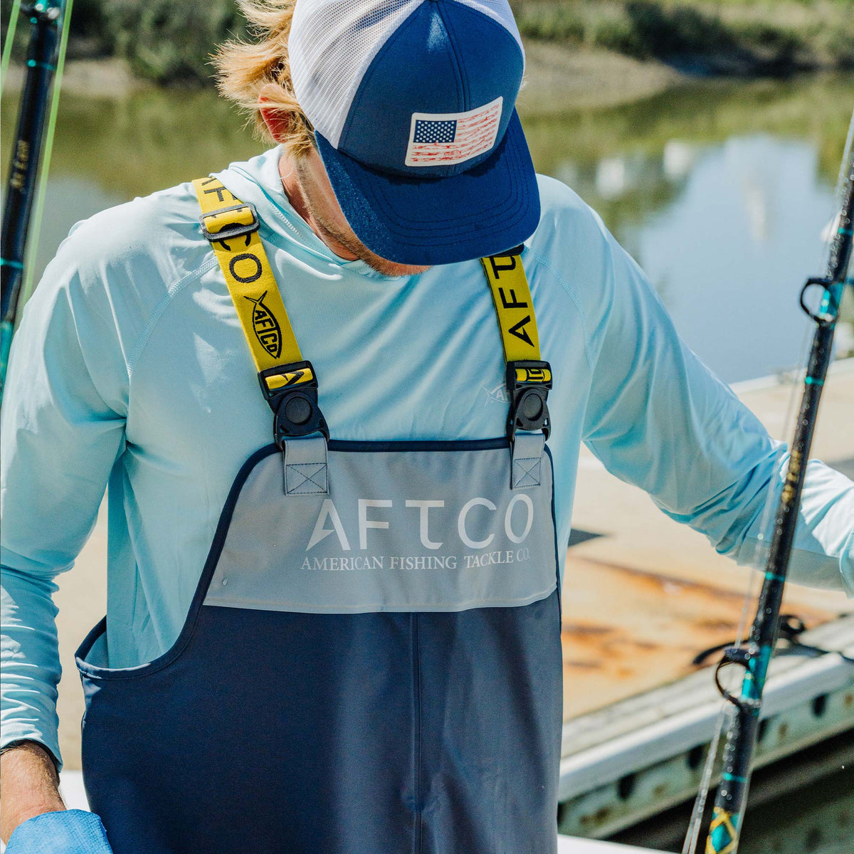 Burnt Olive Seafarer Fishing Bib / AFTCO Trending