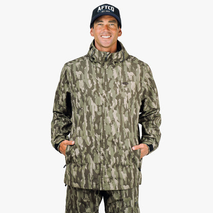 Olive Current Camo Crossing Printed Camo Fishing Jacket / AFTCO Exclusive