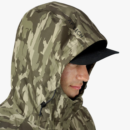 Olive Current Camo Crossing Printed Camo Fishing Jacket / AFTCO Exclusive