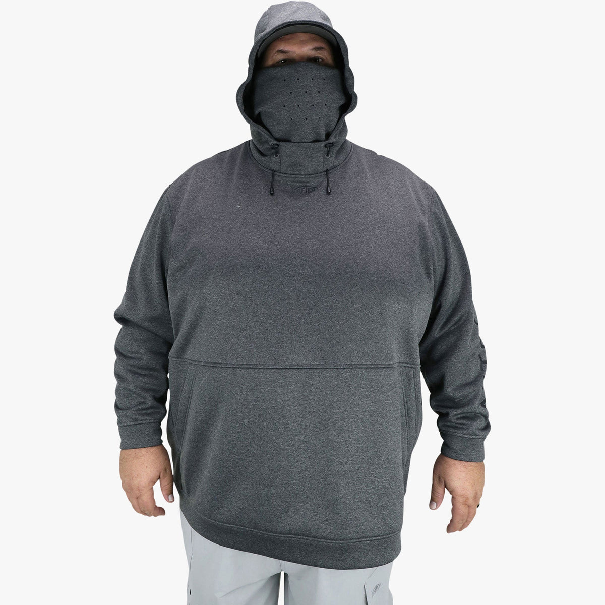 Charcoal Heather Reaper Hoodie: Sweatshirt in 3XL, 4XL, 5XL / AFTCO Premium