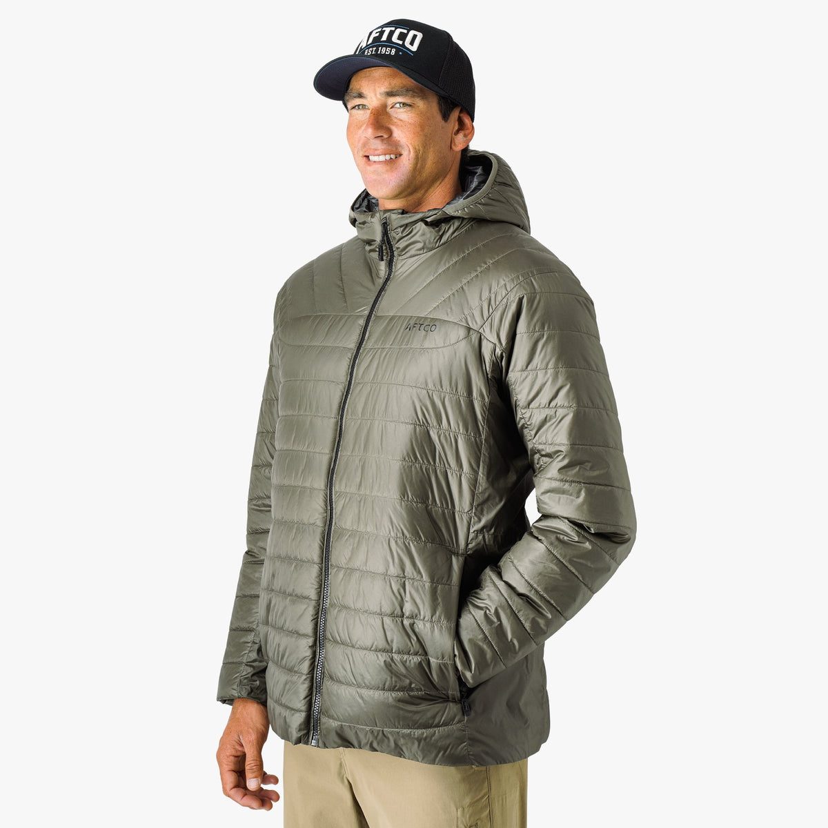 Burnt Olive Drift Insulated Fishing Jacket / AFTCO Latest