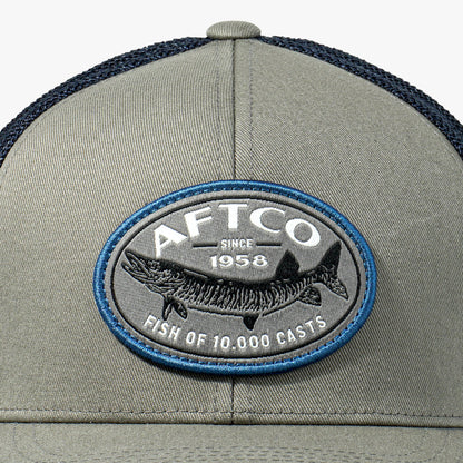 Olive Thrasher Fishing Trucker Hat / AFTCO Top Pick