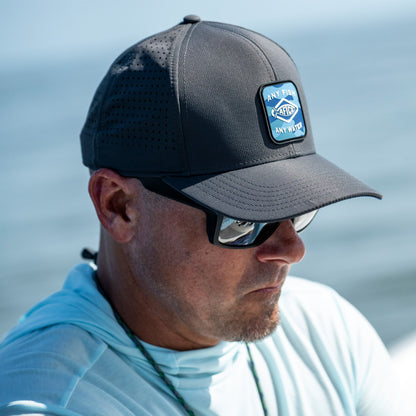 Black Storm Camo Flippin' Tech Fishing Hat / AFTCO Customer Favorite