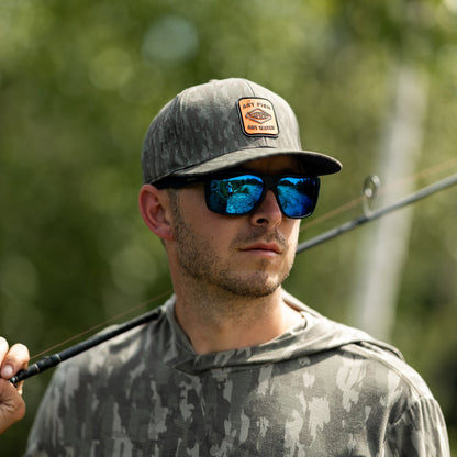 Black Storm Camo Flippin' Tech Fishing Hat / AFTCO Customer Favorite